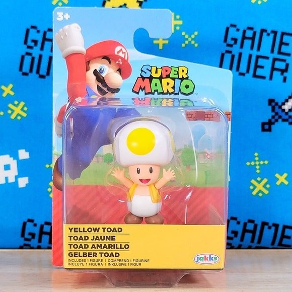 Jakks Pacific Super Mario Yellow Toad 2.5" Nintendo Collectible Action Figure - Picture 1 of 7